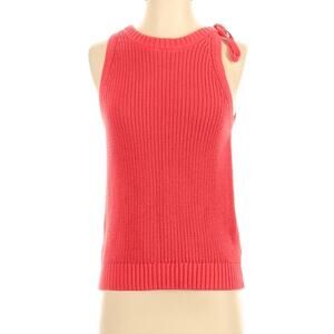 XS Gap 100% cotton reddish orange  sleeveless sweater with bow shoulder